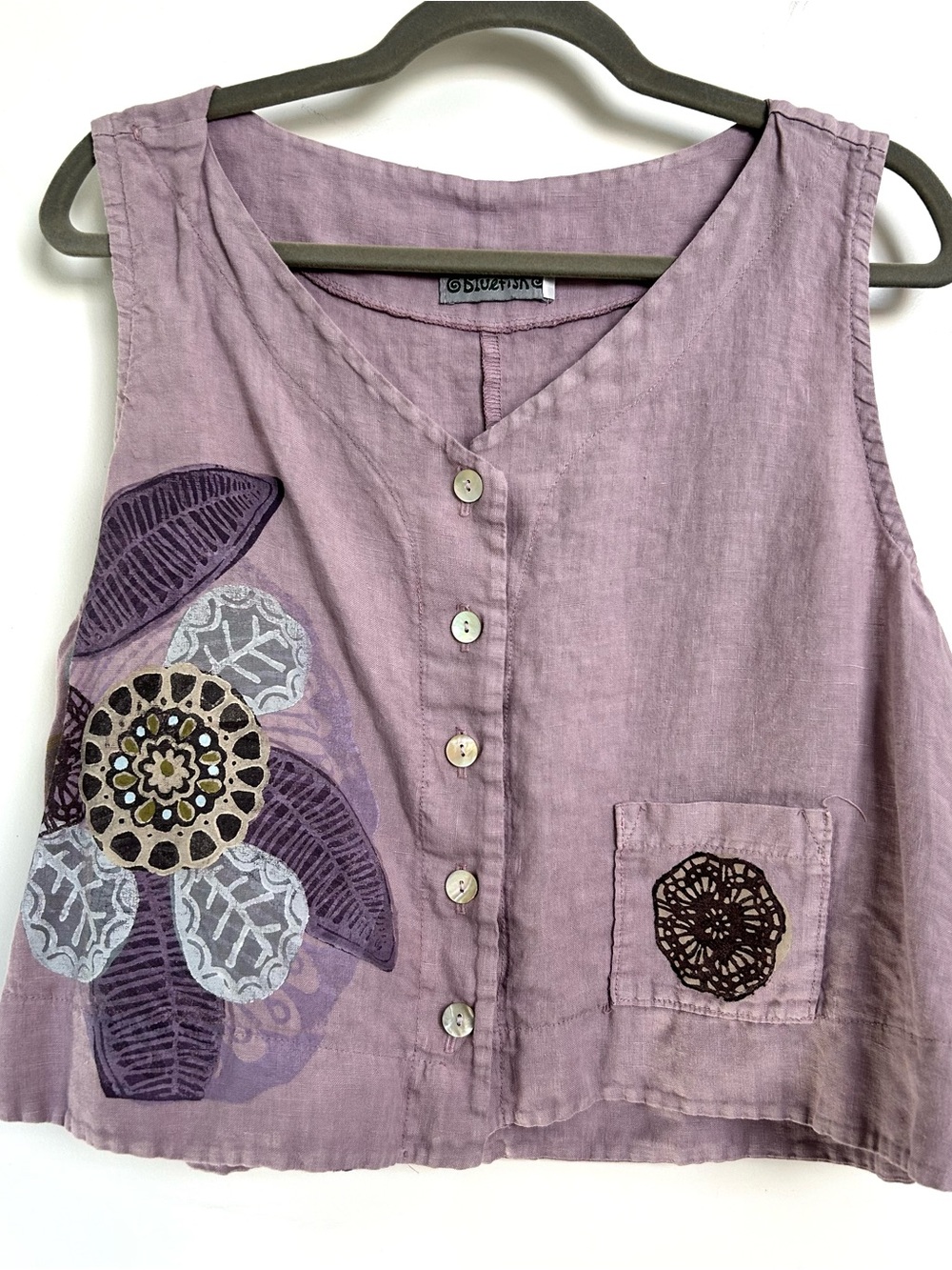 Blue Fish Boho hand painted women’s Vest